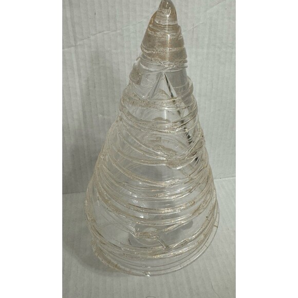 GOLD SWIRL 9IN-LARGE STUDIO CHRISTMAS BLOWN GLASS TREE DECOR BY MARIPOSA - Picture 4 of 9